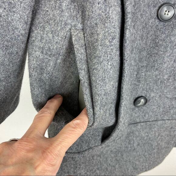 Vintage Fashionbila Wool Coat Made In USA 80s Gray Double Breasted Womens 12 LG - Picture 7 of 12